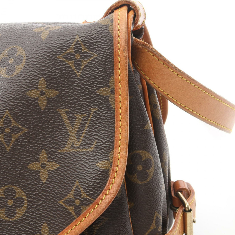 路易威登 Saumur 30 肩斜背包 M42256 Monogram 帆布 棕色 二手-11