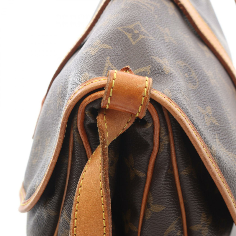 路易威登 Saumur 30 肩斜背包 M42256 Monogram 帆布 棕色 二手-12