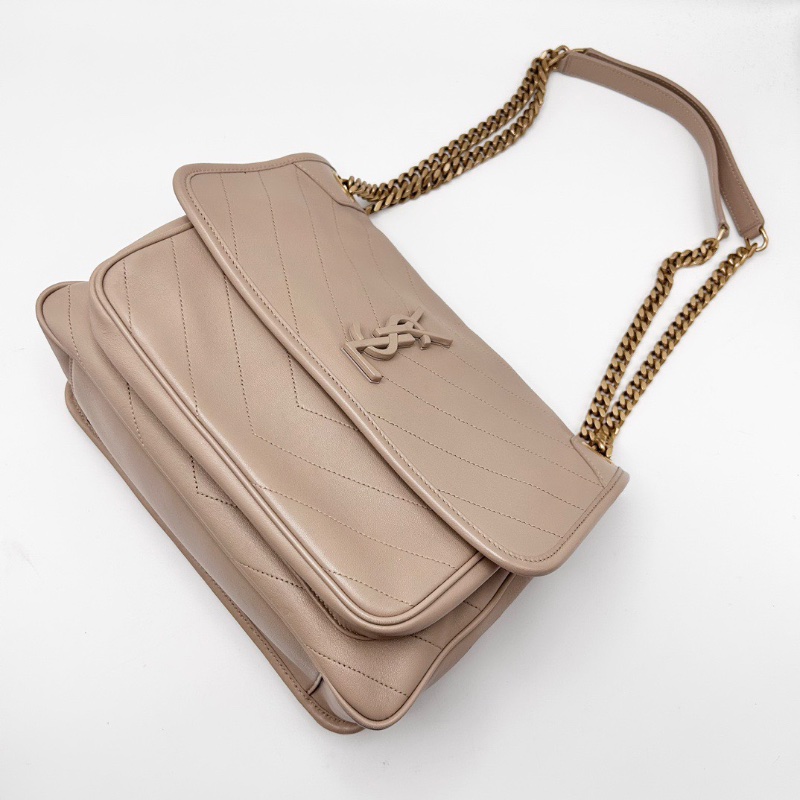 YSL 裸粉色D扣中號niki鏈條包28*20*8.5 98新配件塵袋-5