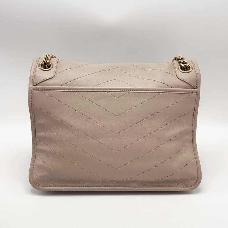 YSL 裸粉色D扣中號niki鏈條包28*20*8.5 98新配件塵袋-6