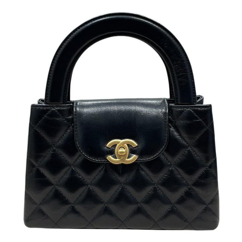 CHANEL 香奈兒 AS4416 KELLY COCO HANDLE 迷你鍊條包 皮革 黑色 金釦-1