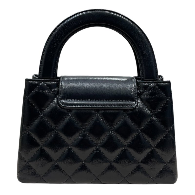 CHANEL 香奈兒 AS4416 KELLY COCO HANDLE 迷你鍊條包 皮革 黑色 金釦-2