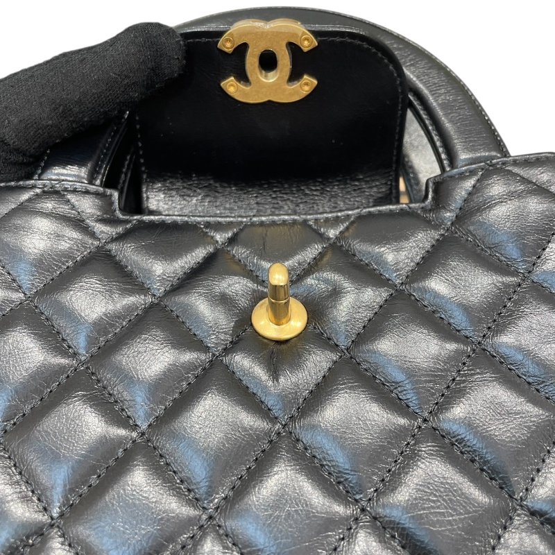 CHANEL 香奈兒 AS4416 KELLY COCO HANDLE 迷你鍊條包 皮革 黑色 金釦-12