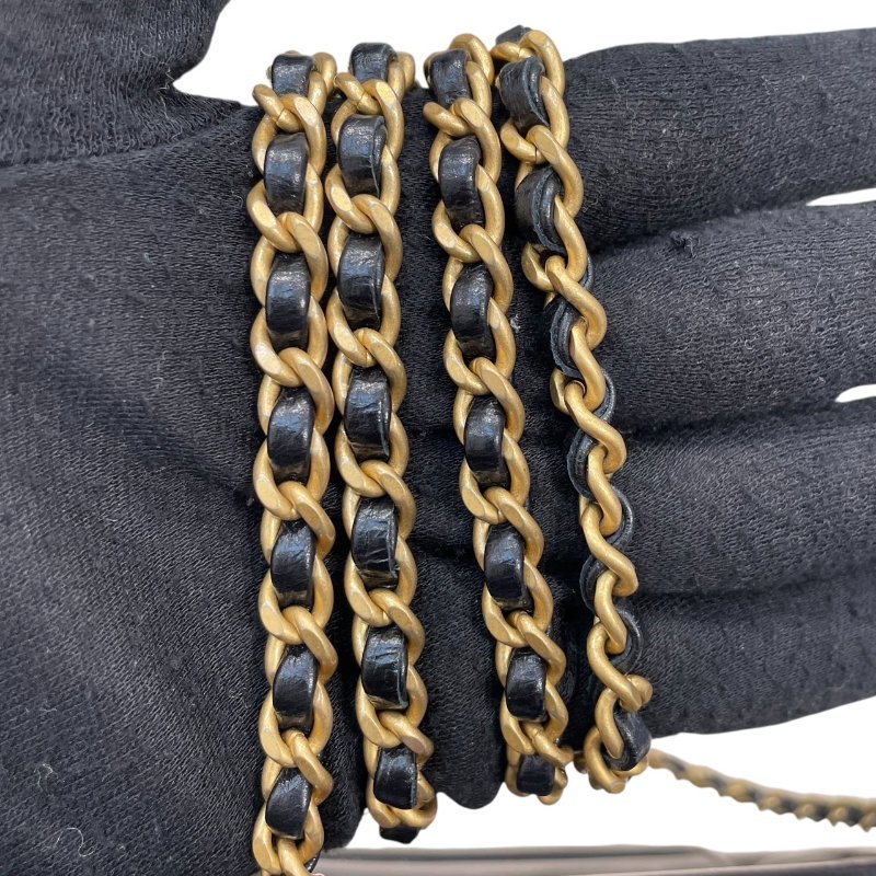 CHANEL 香奈兒 AS4416 KELLY COCO HANDLE 迷你鍊條包 皮革 黑色 金釦-15