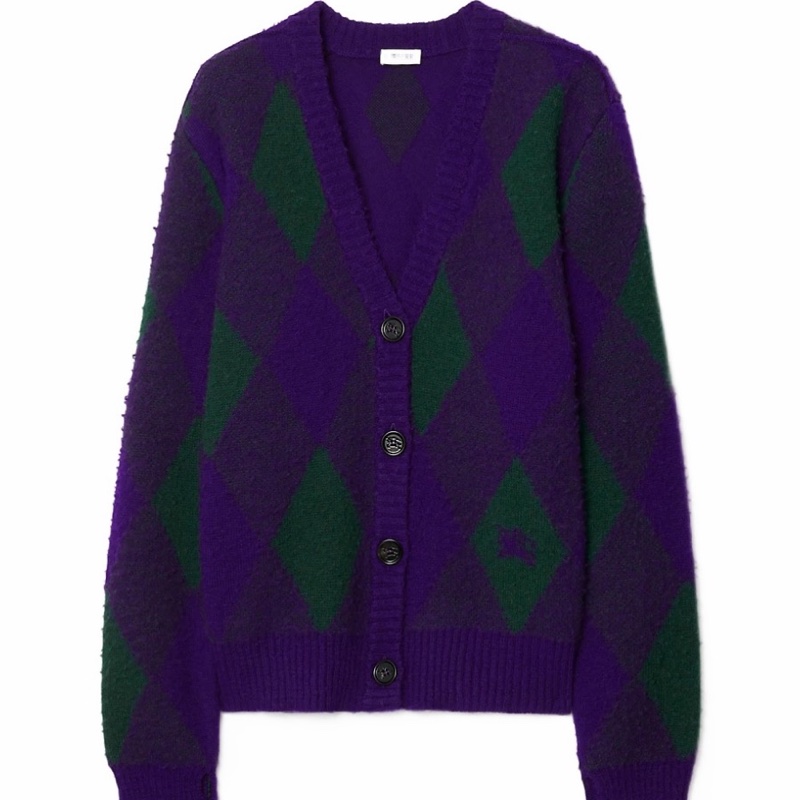 Burberry 女士 菱形圖案羊毛毛衣XXS XS S M碼-0