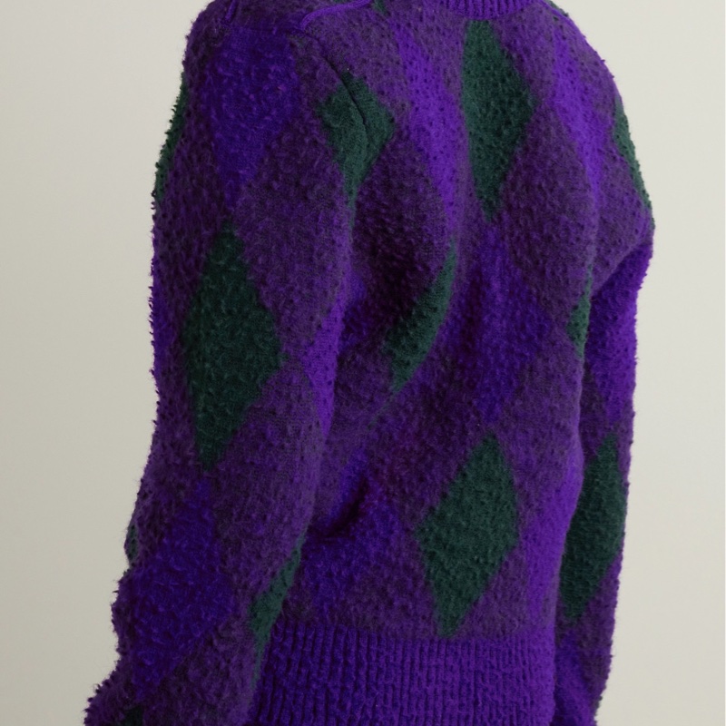 Burberry 女士 菱形圖案羊毛毛衣XXS XS S M碼-3