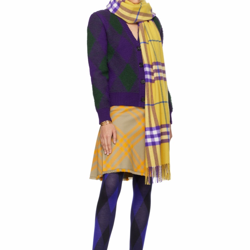 Burberry 女士 菱形圖案羊毛毛衣XXS XS S M碼-5