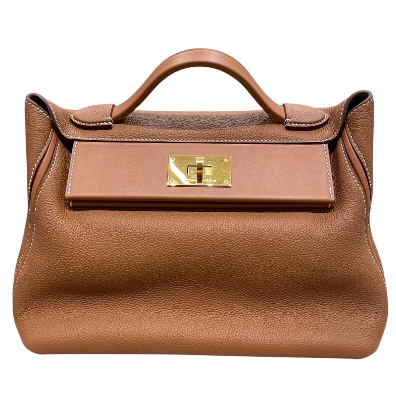 HERMES 愛馬仕 24/24 29 兩用包 皮革 金棕 金釦-1