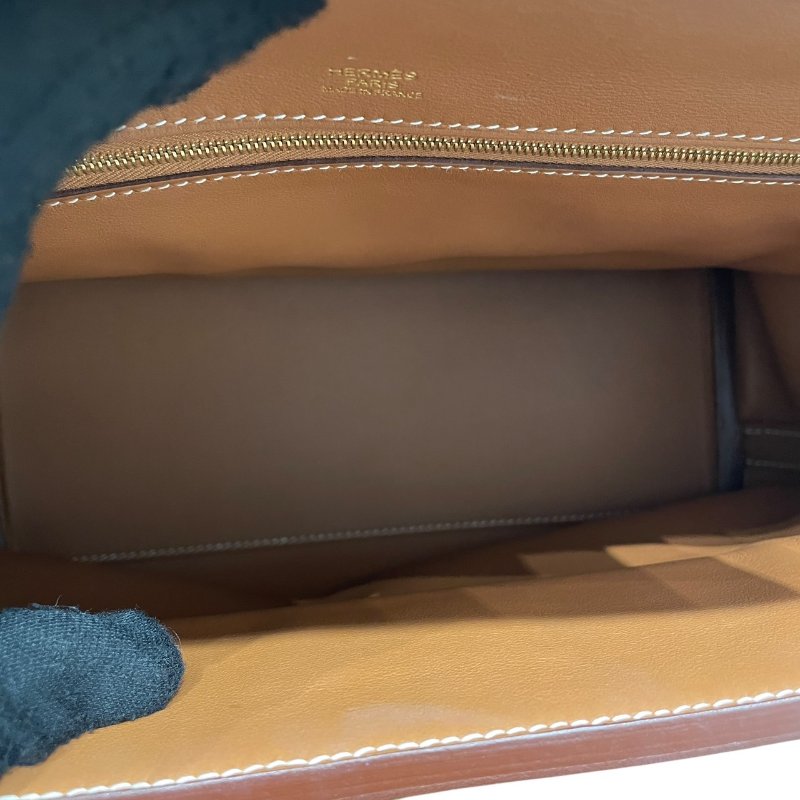 HERMES 愛馬仕 24/24 29 兩用包 皮革 金棕 金釦-12