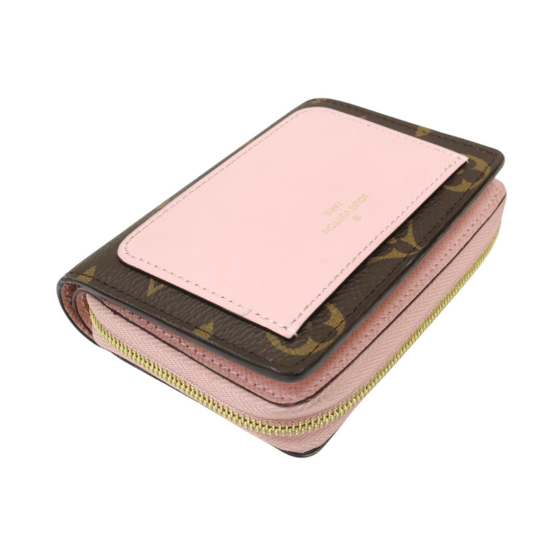 粉/棕色 MONOGRAM 牛皮 Portefeuille Lou 二折短夾【LOUIS VUITTON LV 路易威登】 M82378-2