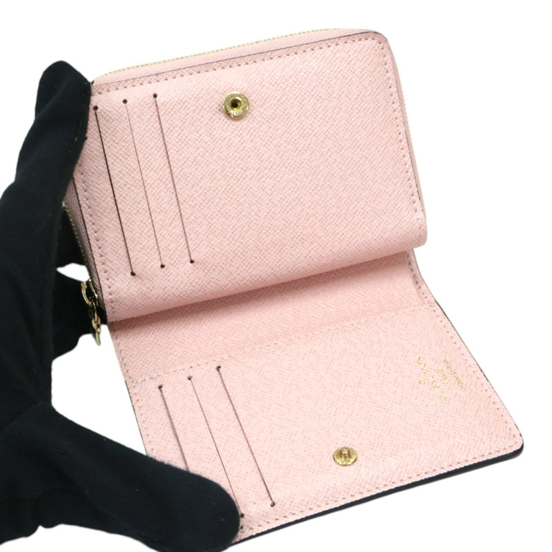 粉/棕色 MONOGRAM 牛皮 Portefeuille Lou 二折短夾【LOUIS VUITTON LV 路易威登】 M82378-4