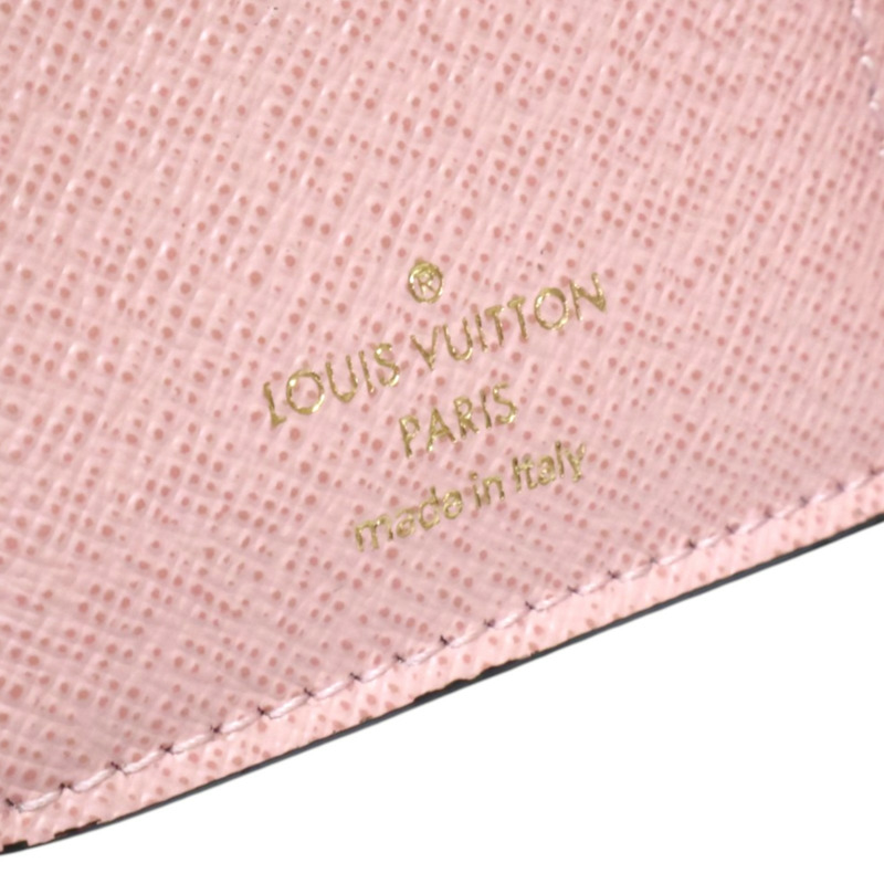 粉/棕色 MONOGRAM 牛皮 Portefeuille Lou 二折短夾【LOUIS VUITTON LV 路易威登】 M82378-9