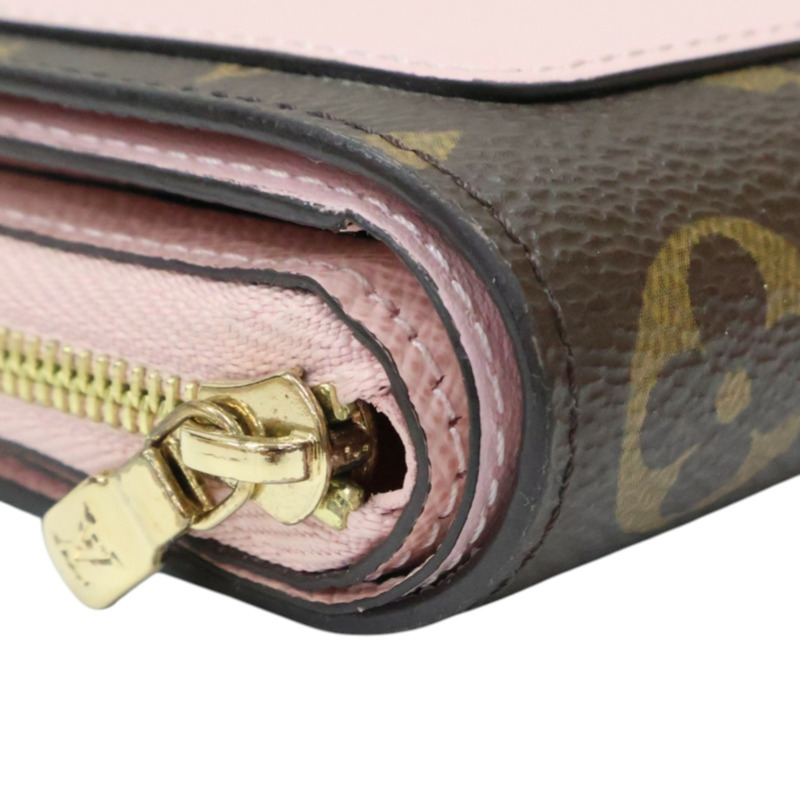 粉/棕色 MONOGRAM 牛皮 Portefeuille Lou 二折短夾【LOUIS VUITTON LV 路易威登】 M82378-12