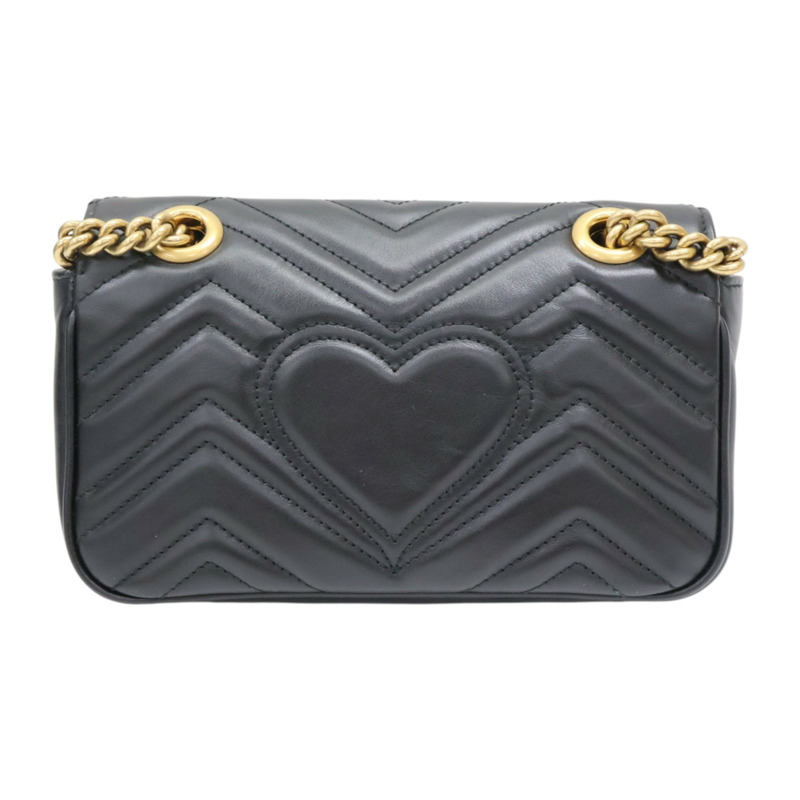 黑色 牛皮 GG Marmont 肩背包【GUCCI 古馳】 446744-1