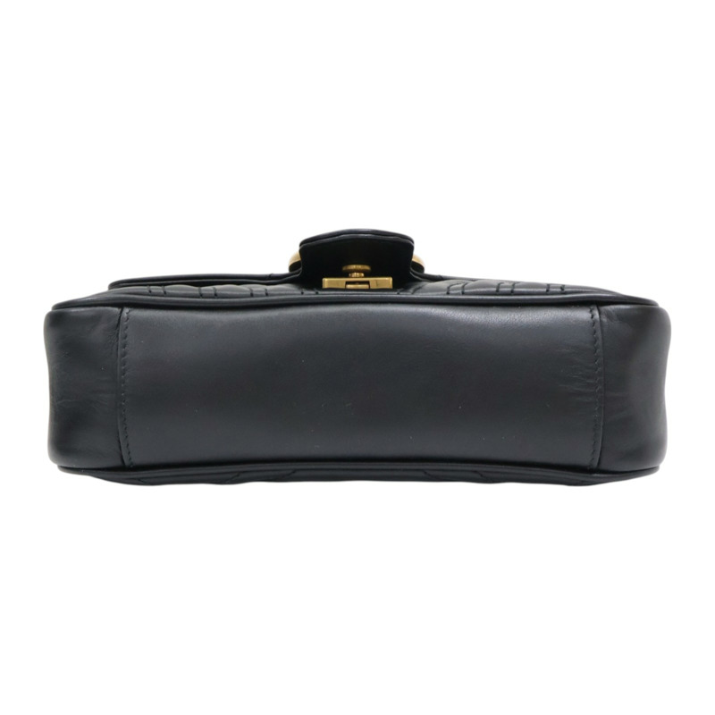 黑色 牛皮 GG Marmont 肩背包【GUCCI 古馳】 446744-3