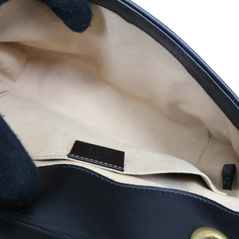 黑色 牛皮 GG Marmont 肩背包【GUCCI 古馳】 446744-6