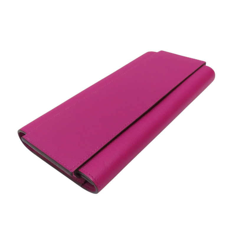 紫色 Evercoler 牛皮 Passant 子母長夾 A刻 銀扣【HERMES 愛馬仕】-2