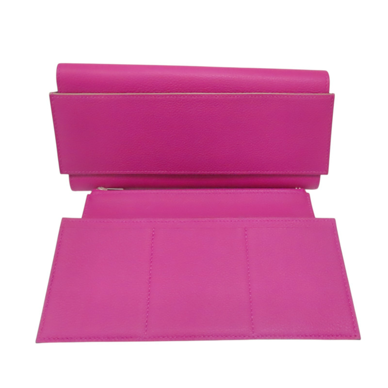 紫色 Evercoler 牛皮 Passant 子母長夾 A刻 銀扣【HERMES 愛馬仕】-4