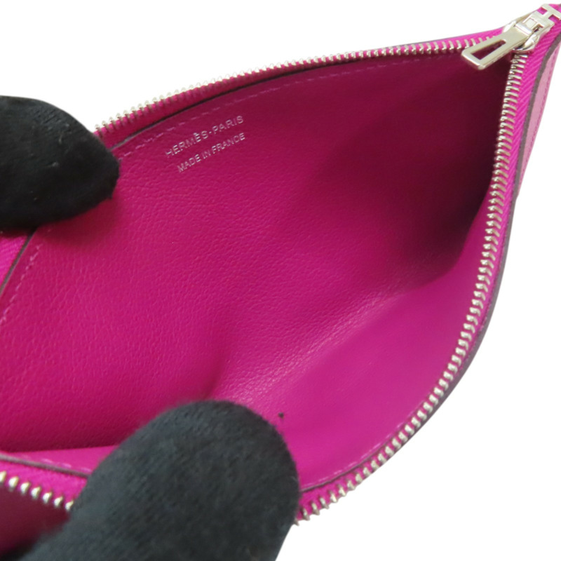 紫色 Evercoler 牛皮 Passant 子母長夾 A刻 銀扣【HERMES 愛馬仕】-8