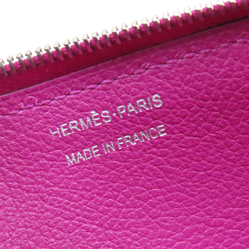 紫色 Evercoler 牛皮 Passant 子母長夾 A刻 銀扣【HERMES 愛馬仕】-9