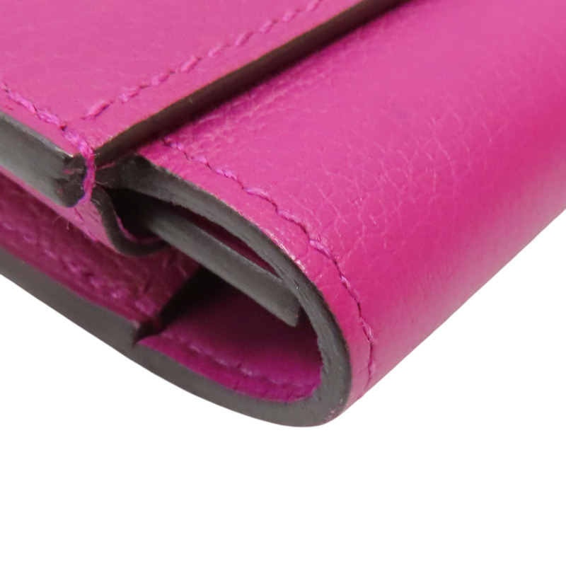 紫色 Evercoler 牛皮 Passant 子母長夾 A刻 銀扣【HERMES 愛馬仕】-12