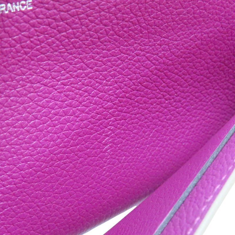 紫色 Evercoler 牛皮 Passant 子母長夾 A刻 銀扣【HERMES 愛馬仕】-16