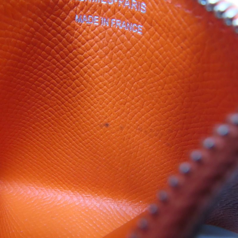 橘/粉色 Epsom牛皮 Passant 子母短夾 A刻 銀扣【HERMES 愛馬仕】-17