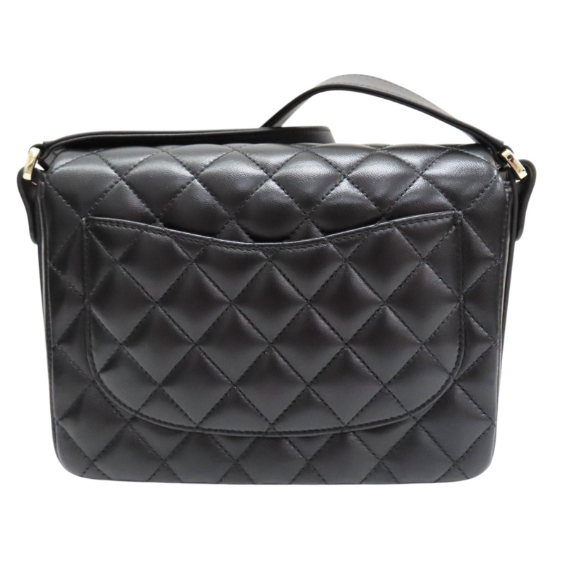 黑色 菱格紋 牛革 Bolero De Chanel 肩背包 淡金釦【CHANEL 香奈兒】 AS1737-1