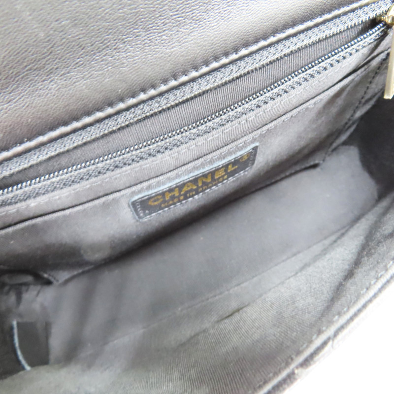 黑色 菱格紋 牛革 Bolero De Chanel 肩背包 淡金釦【CHANEL 香奈兒】 AS1737-4