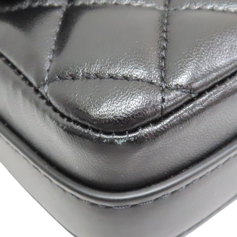 黑色 菱格紋 牛革 Bolero De Chanel 肩背包 淡金釦【CHANEL 香奈兒】 AS1737-9