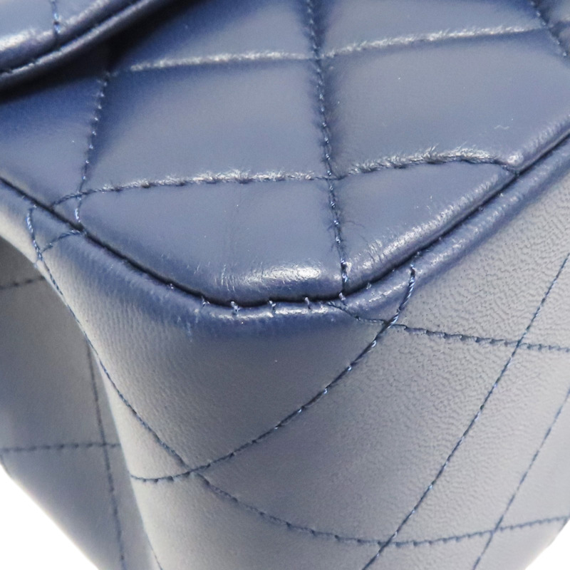 藍色 菱格紋 羊皮 COCO Mini 肩背包 銀釦【CHANEL 香奈兒】 A35200-8