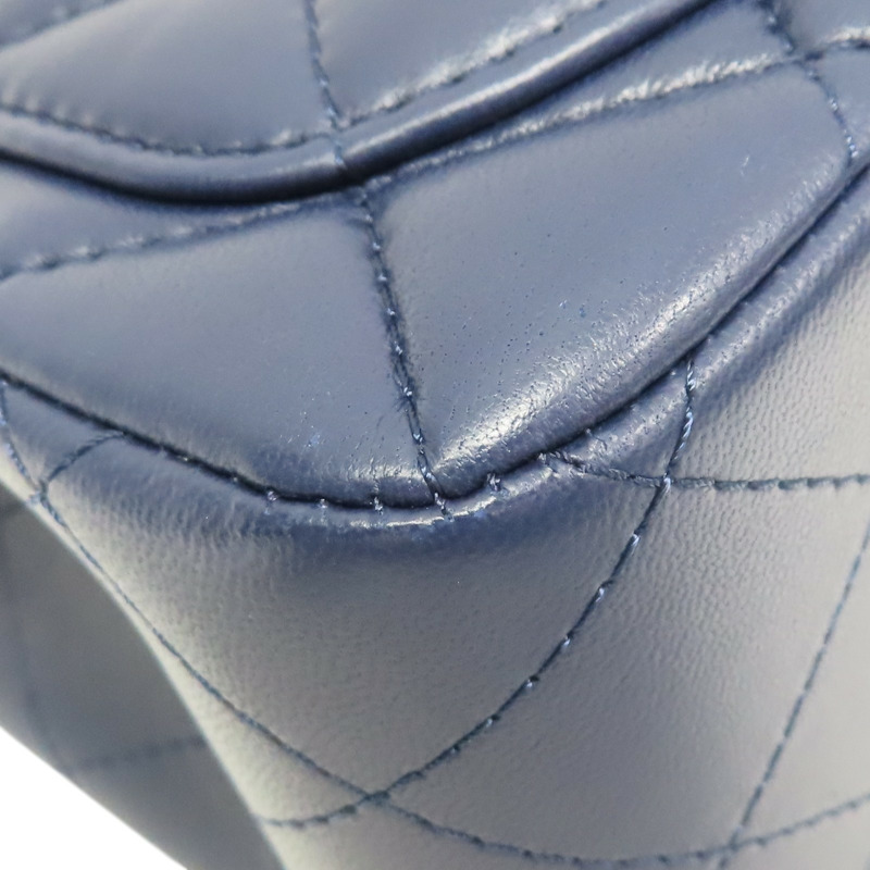 藍色 菱格紋 羊皮 COCO Mini 肩背包 銀釦【CHANEL 香奈兒】 A35200-10