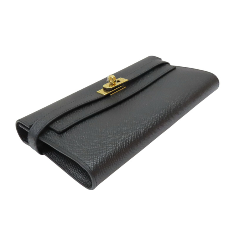 黑色 Epsom牛皮 Kelly 長夾 A刻 金扣【HERMES 愛馬仕】 H051300CK-2