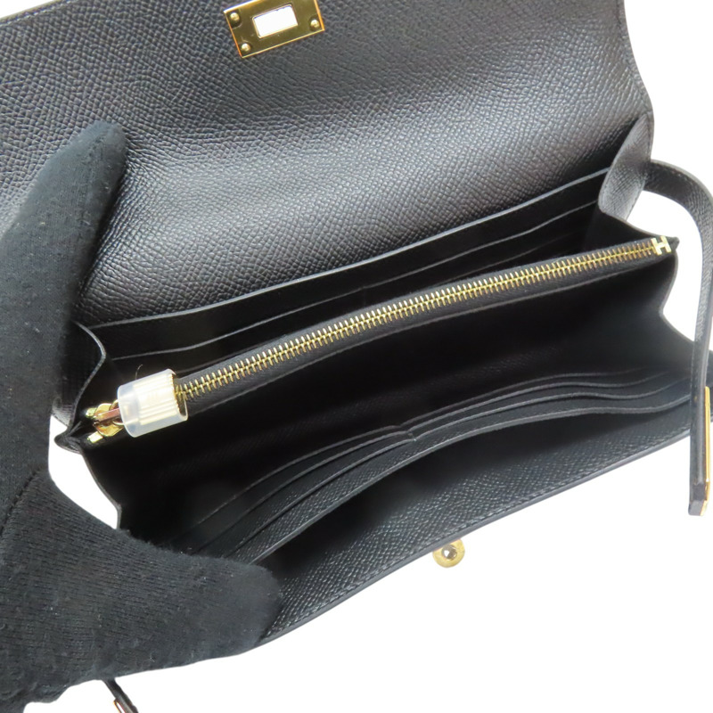 黑色 Epsom牛皮 Kelly 長夾 A刻 金扣【HERMES 愛馬仕】 H051300CK-4