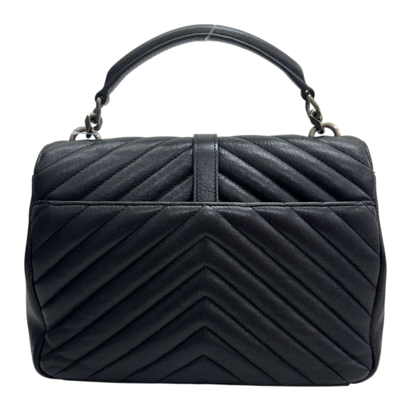 黑色 皮革 College Medium 兩用包【SAINT LAURENT YSL 聖羅蘭 】 487213-2