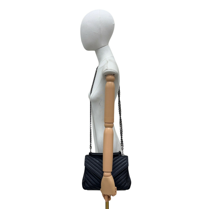 黑色 皮革 College Medium 兩用包【SAINT LAURENT YSL 聖羅蘭 】 487213-8