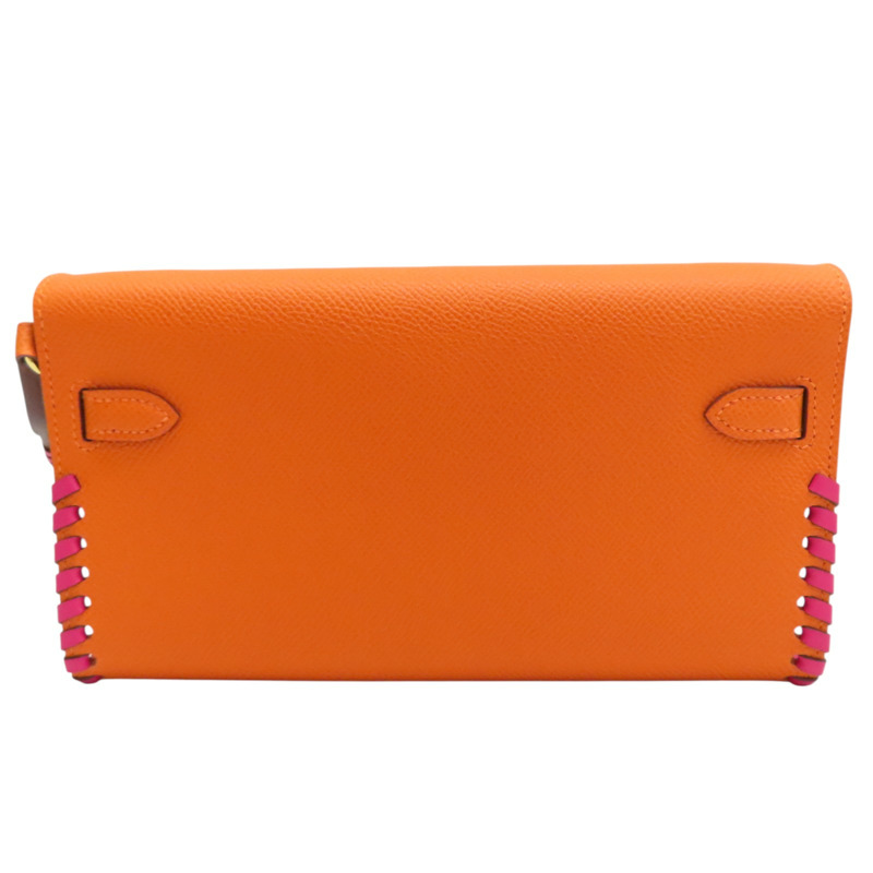 橘色 Epsom牛皮 Kelly To Go Tressage Wallet 肩背包 W刻 金釦【HERMES 愛馬仕】-1