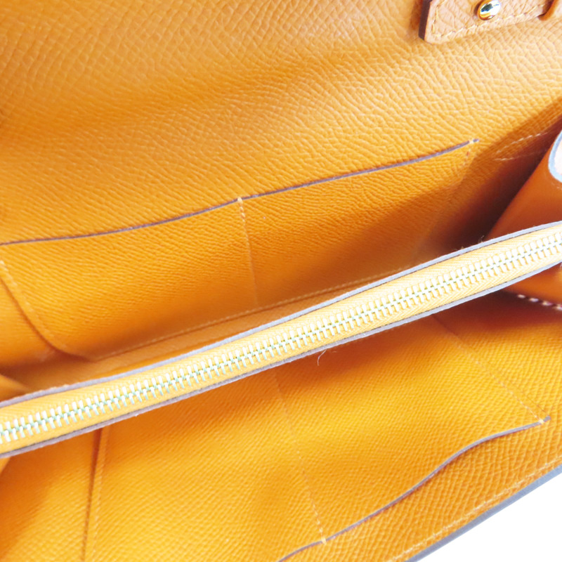 橘色 Epsom牛皮 Kelly To Go Tressage Wallet 肩背包 W刻 金釦【HERMES 愛馬仕】-4