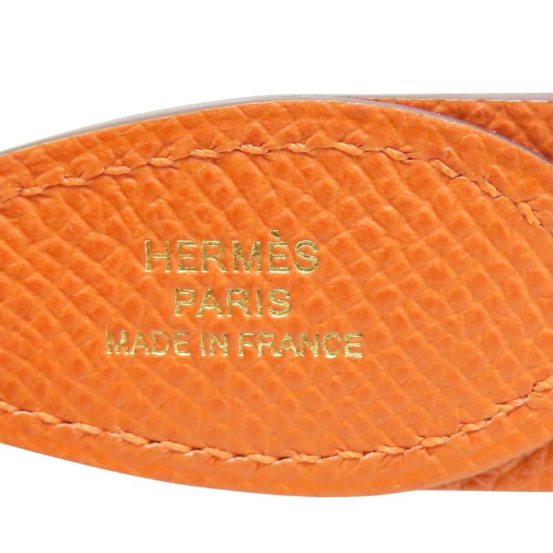 橘色 Epsom牛皮 Kelly To Go Tressage Wallet 肩背包 W刻 金釦【HERMES 愛馬仕】-6