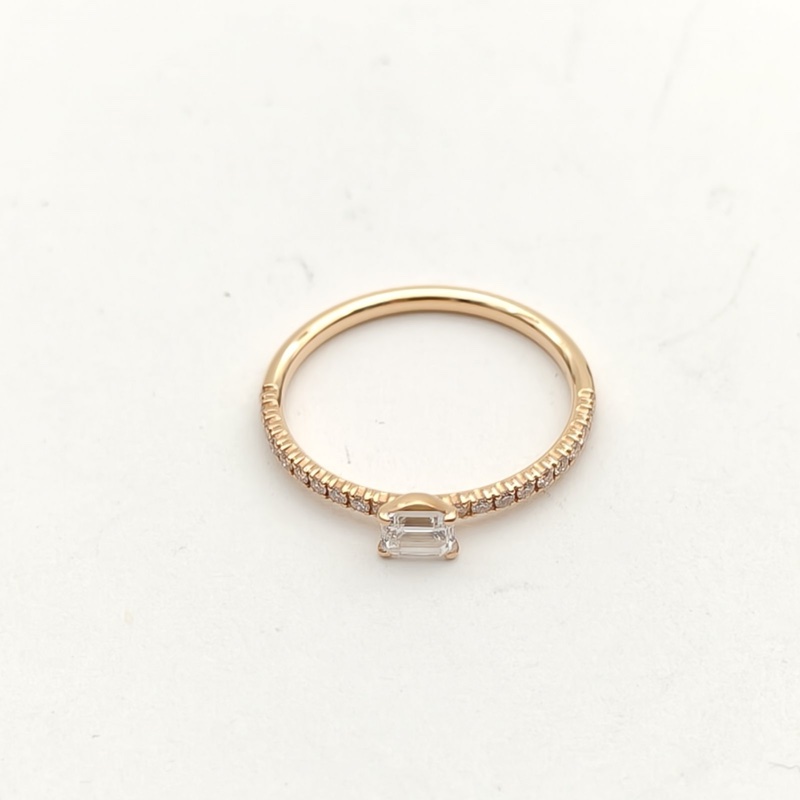 CARTIER 18K玫瑰金Etincelle單排鑽戒指49-1