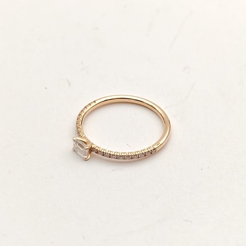CARTIER 18K玫瑰金Etincelle單排鑽戒指49-2
