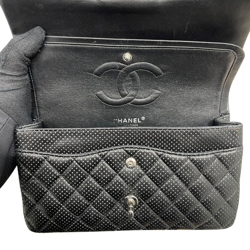 CHANEL 香奈兒 CF 25 經典鍊條包 皮革 黑色 銀釦-12