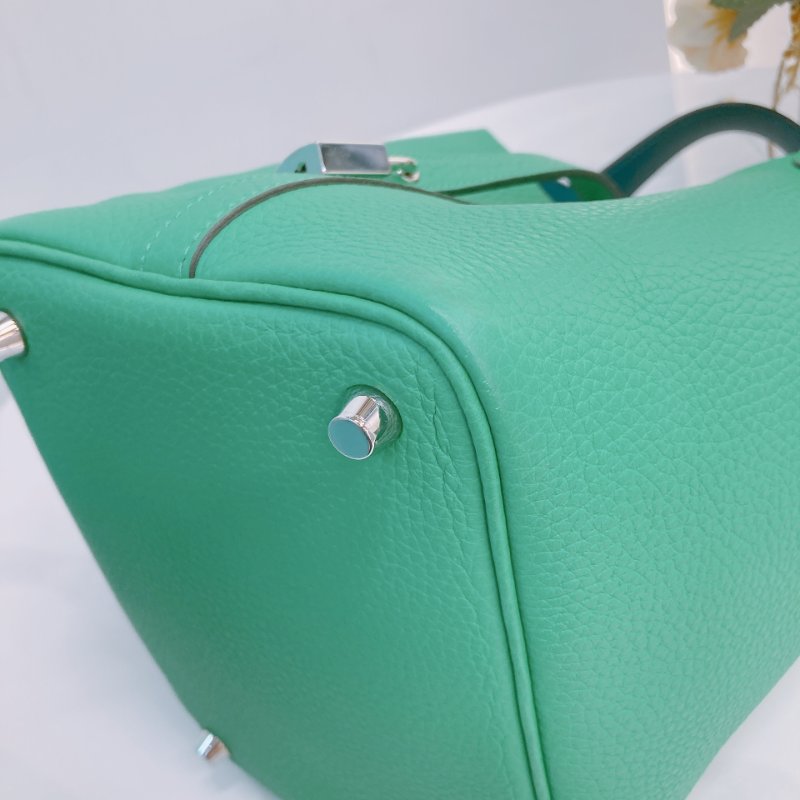 MS0576 Hermes 愛馬仕 菜籃子 中號 竹子綠 銀扣 Picotin 18 Clemence 1K Bamboo x PHW-6