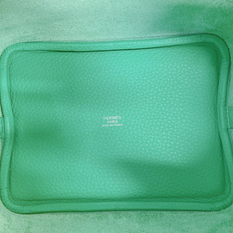MS0576 Hermes 愛馬仕 菜籃子 中號 竹子綠 銀扣 Picotin 18 Clemence 1K Bamboo x PHW-13