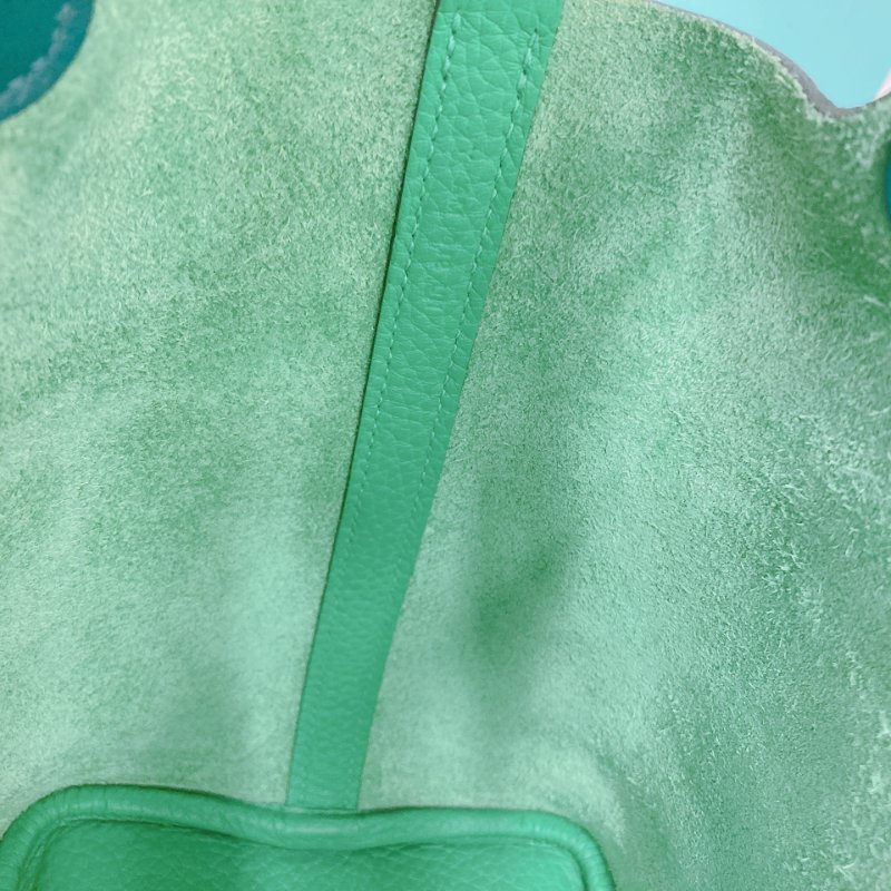 MS0576 Hermes 愛馬仕 菜籃子 中號 竹子綠 銀扣 Picotin 18 Clemence 1K Bamboo x PHW-14