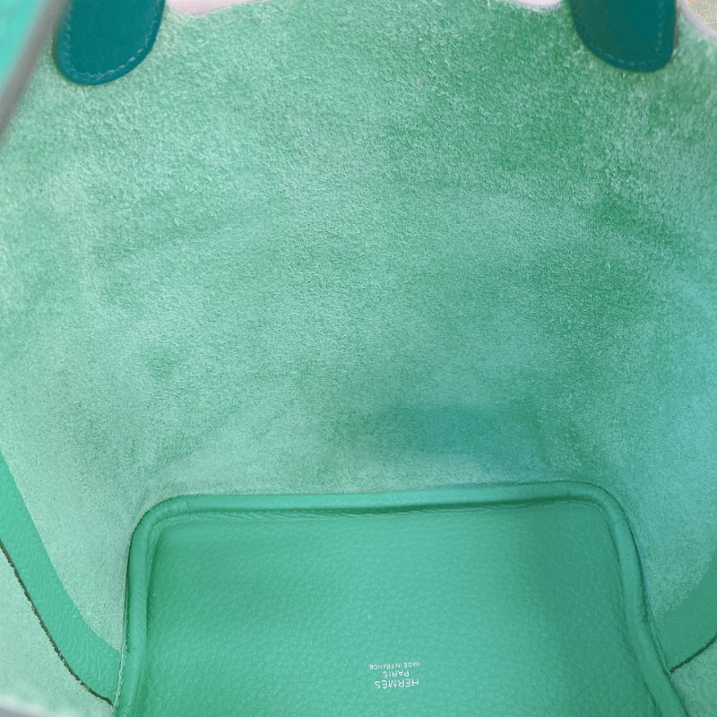 MS0576 Hermes 愛馬仕 菜籃子 中號 竹子綠 銀扣 Picotin 18 Clemence 1K Bamboo x PHW-17