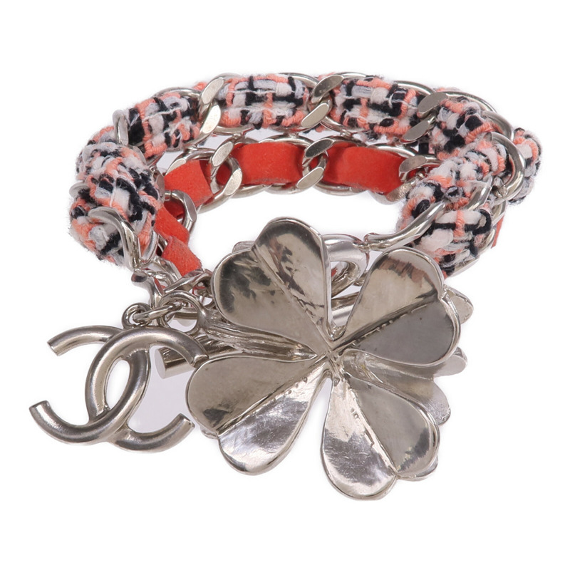 CHANEL 金屬/聚酯纖維/麂皮皮革Bracelet金扣手鏈-1