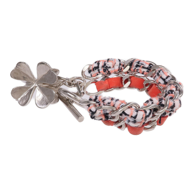 CHANEL 金屬/聚酯纖維/麂皮皮革Bracelet金扣手鏈-2