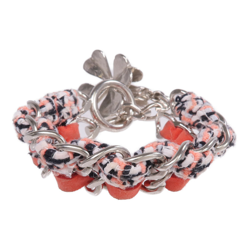 CHANEL 金屬/聚酯纖維/麂皮皮革Bracelet金扣手鏈-3