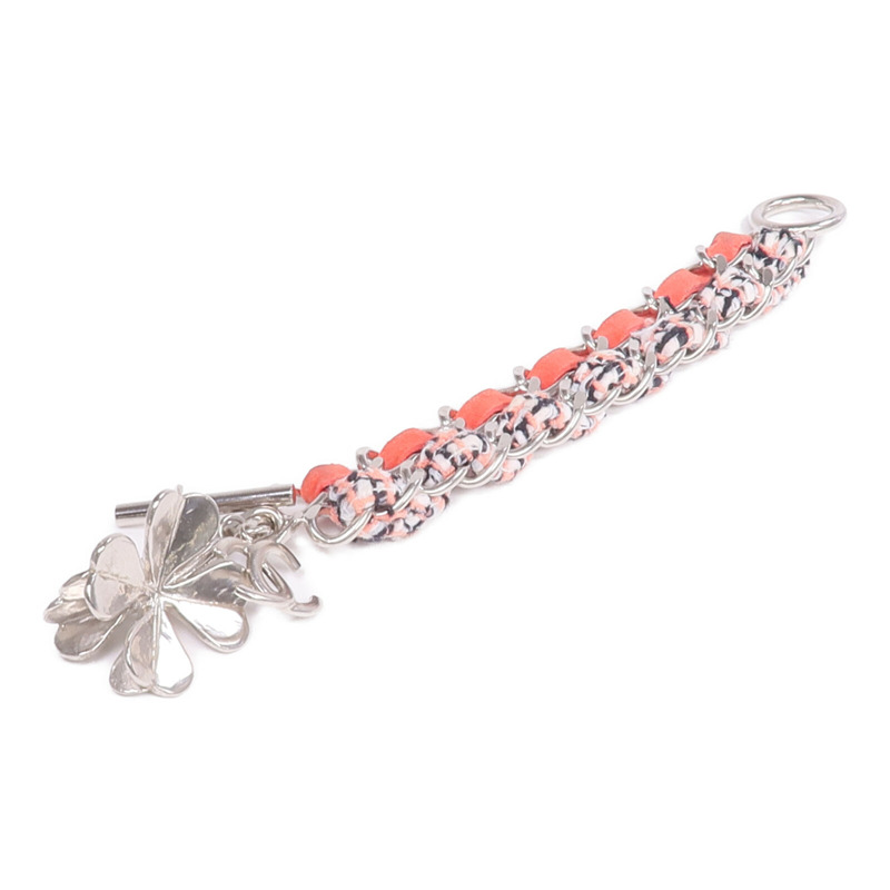 CHANEL 金屬/聚酯纖維/麂皮皮革Bracelet金扣手鏈-5